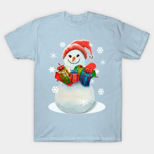 Snowman With Gifts T-Shirt